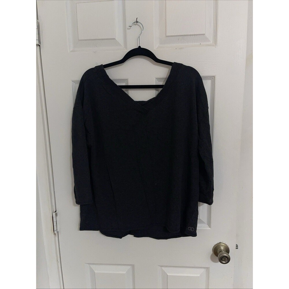 CALIA by Carrie Underwood Pink "Effortless" V-Neck Open Back 3/4 Sleeve Top, 2XL